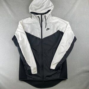 Nike‎ Tech Hypermesh Windrunner Full Zip Hoodie White / Black Men’s Size Medium